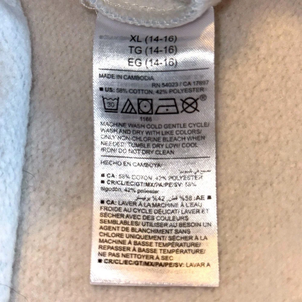 Old Navy Girl's Blue and Cream Color-block Crewneck Tunic Sweatshirt, XL